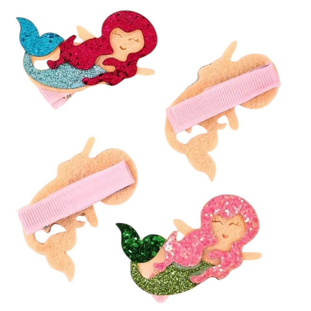 Sparkling Mermaid Hair Clips Set ~ 4 Pieces - Picture 2 of 3